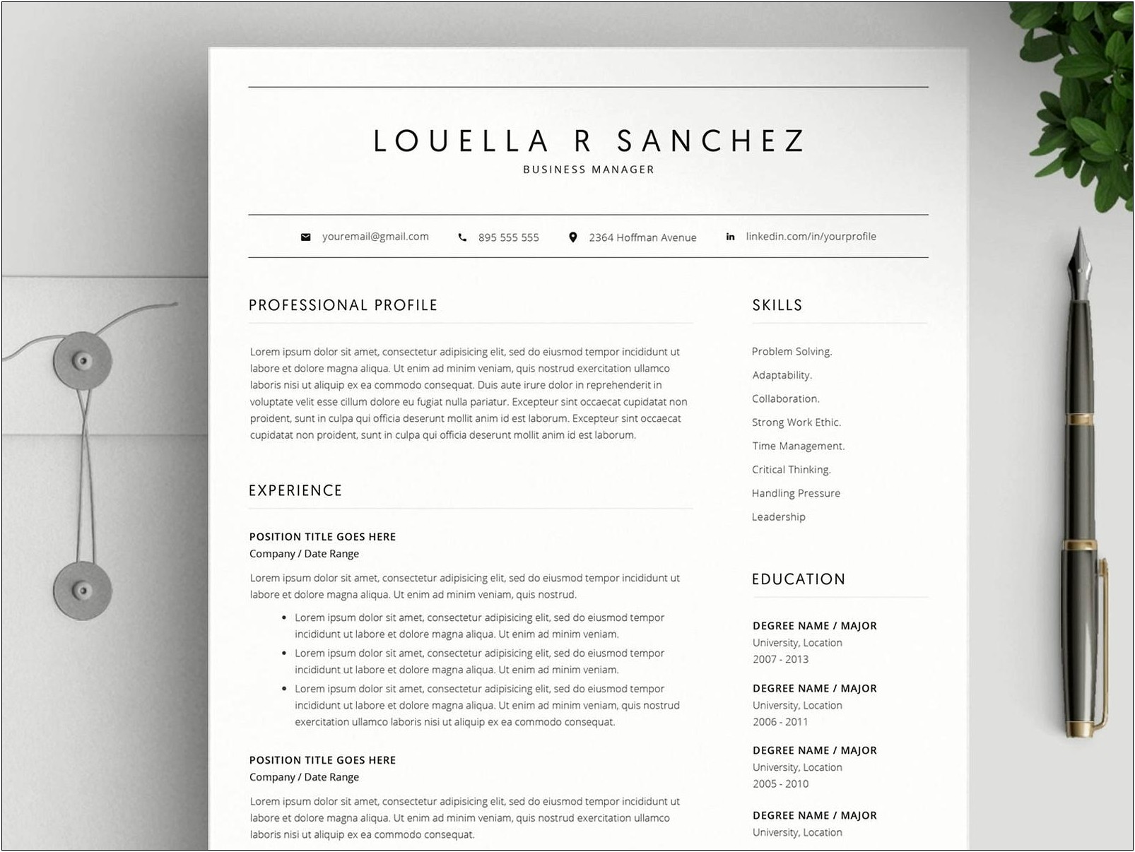 Free Resume Template For Word Mac