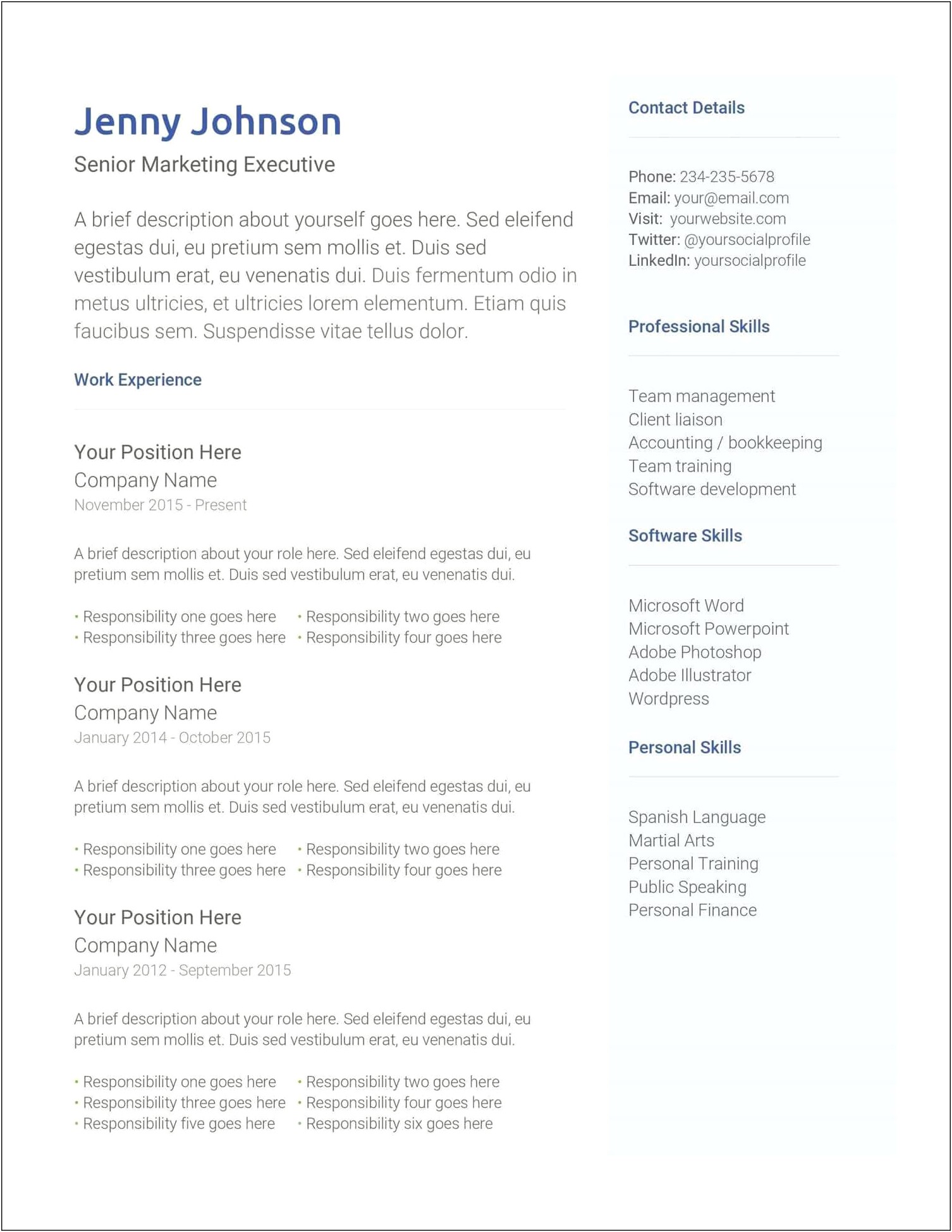 Free Resume Template That Stands Out