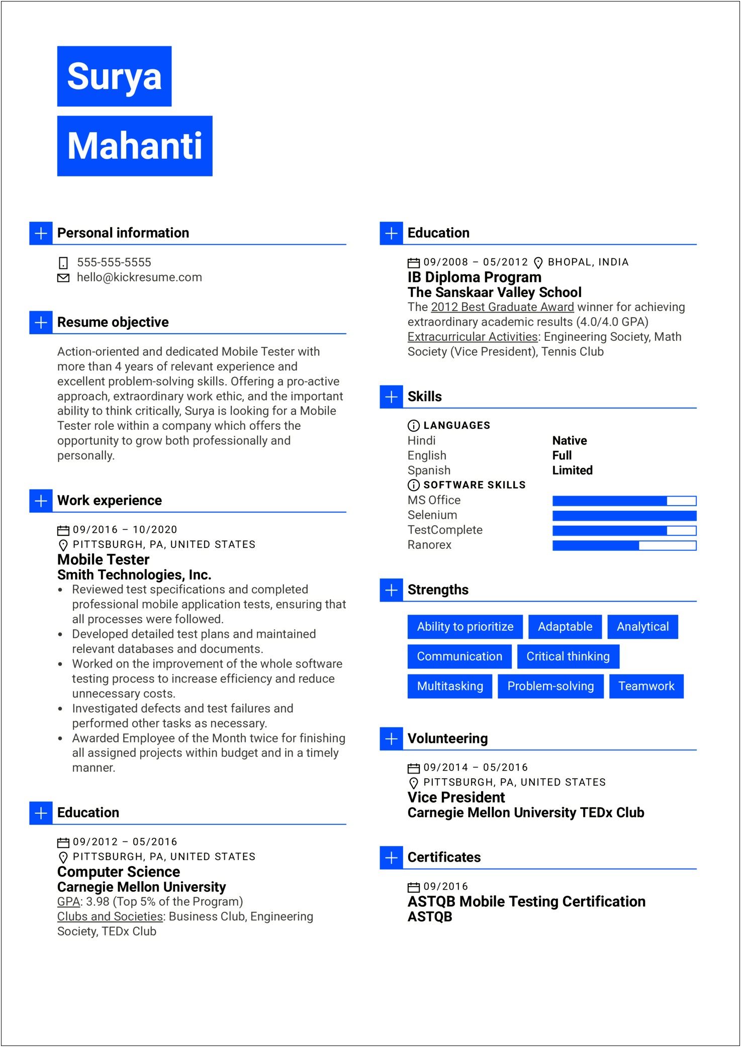 Free Resume Templates For Computer Technology