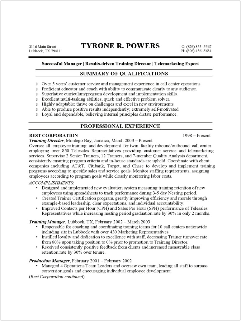 Free Resume Templates For Customer Service Jobs