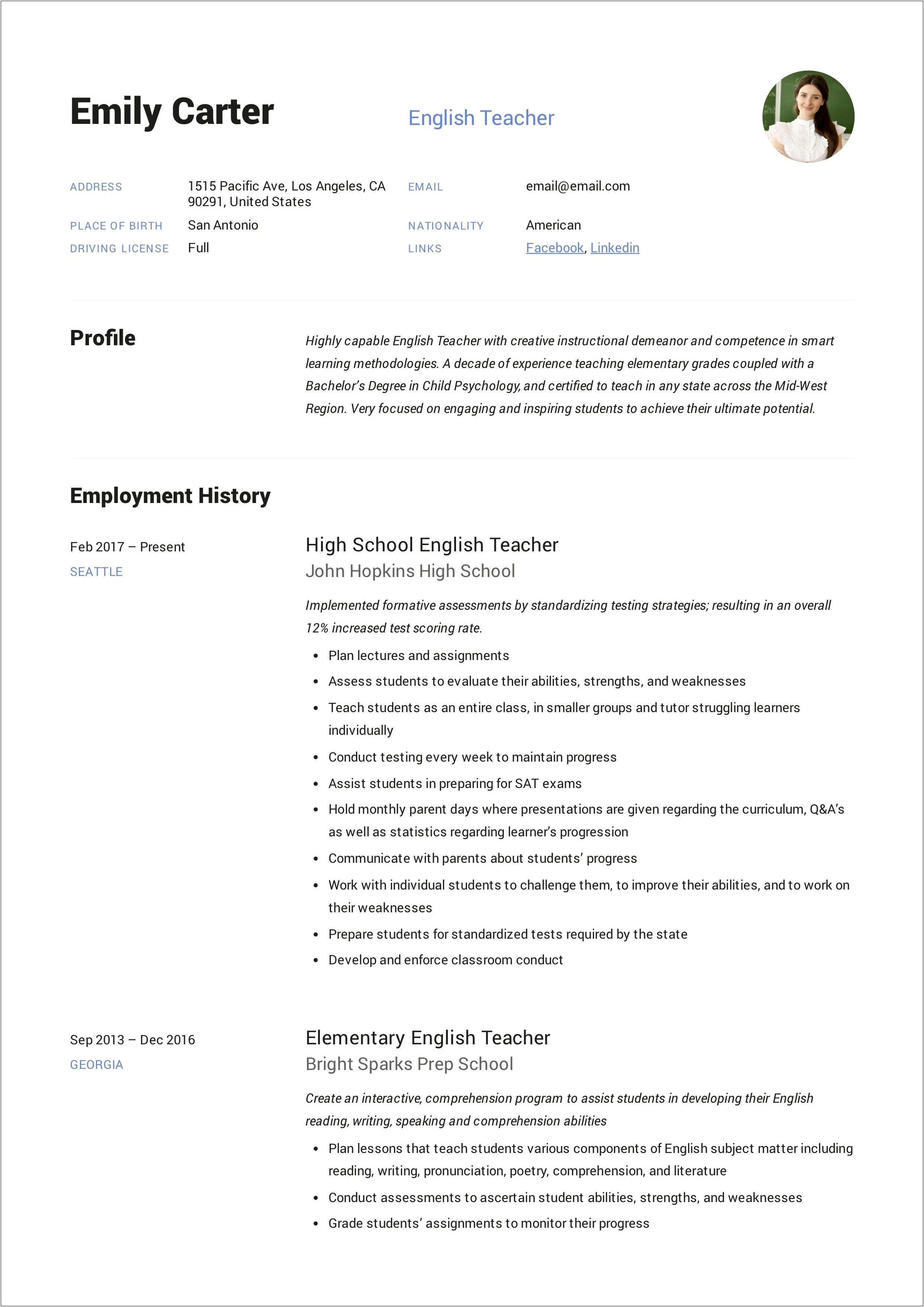 Free Resume Templates For Delivery Driver