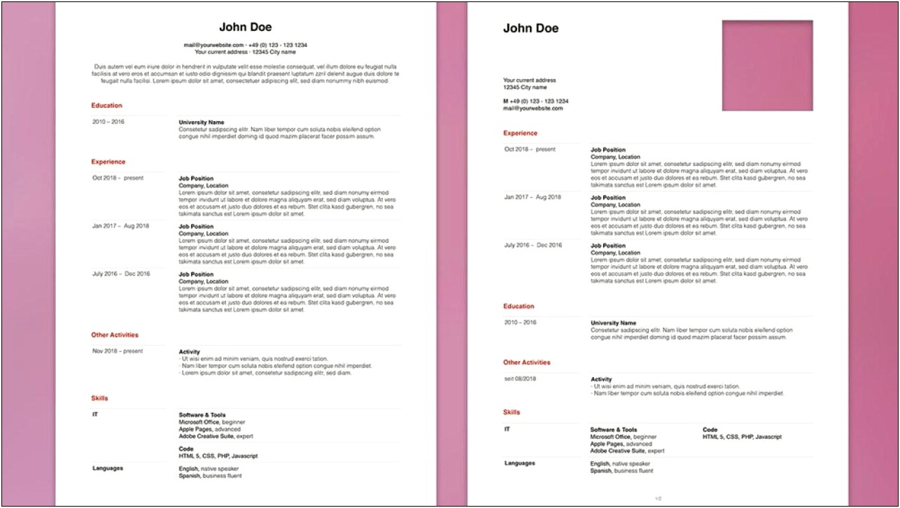 Free Resume Templates For Macbook Air