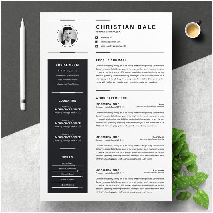 Free Resume Templates For Marketing Manager