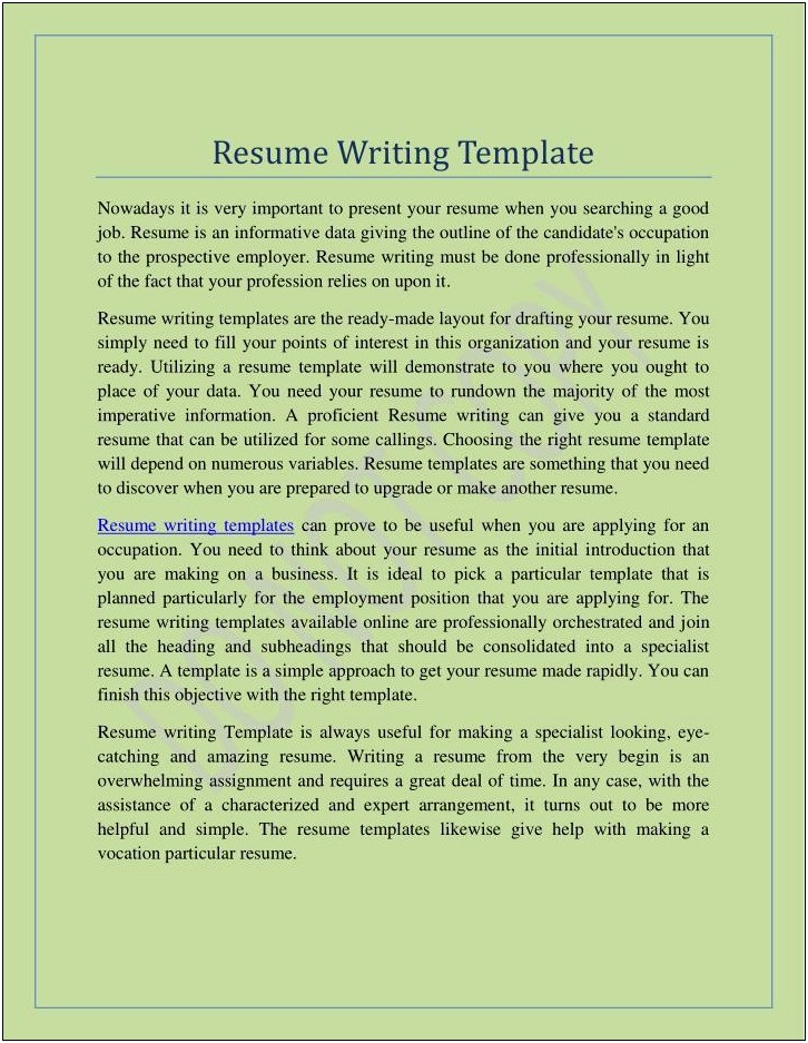 Free Resume Templates For Resume Writing Service