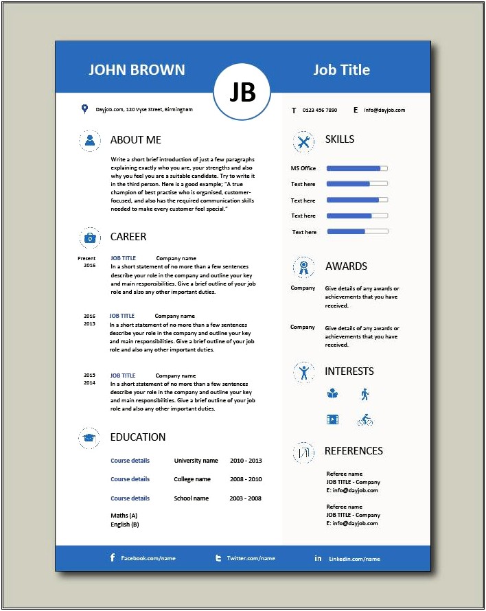 Free Resume Templates For Word 2013