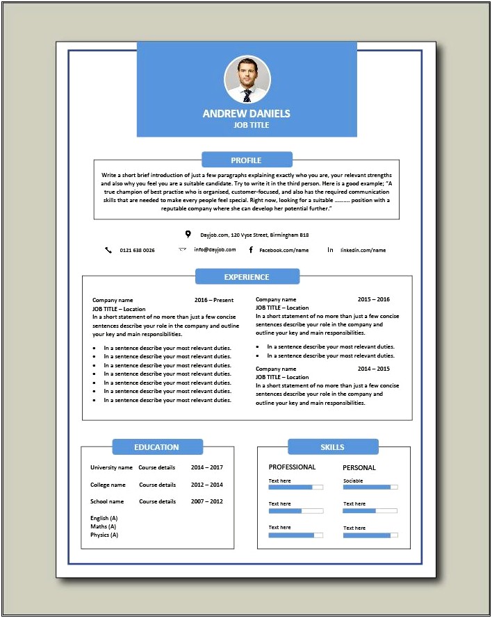 Free Resume Templates No Need To Sign Up