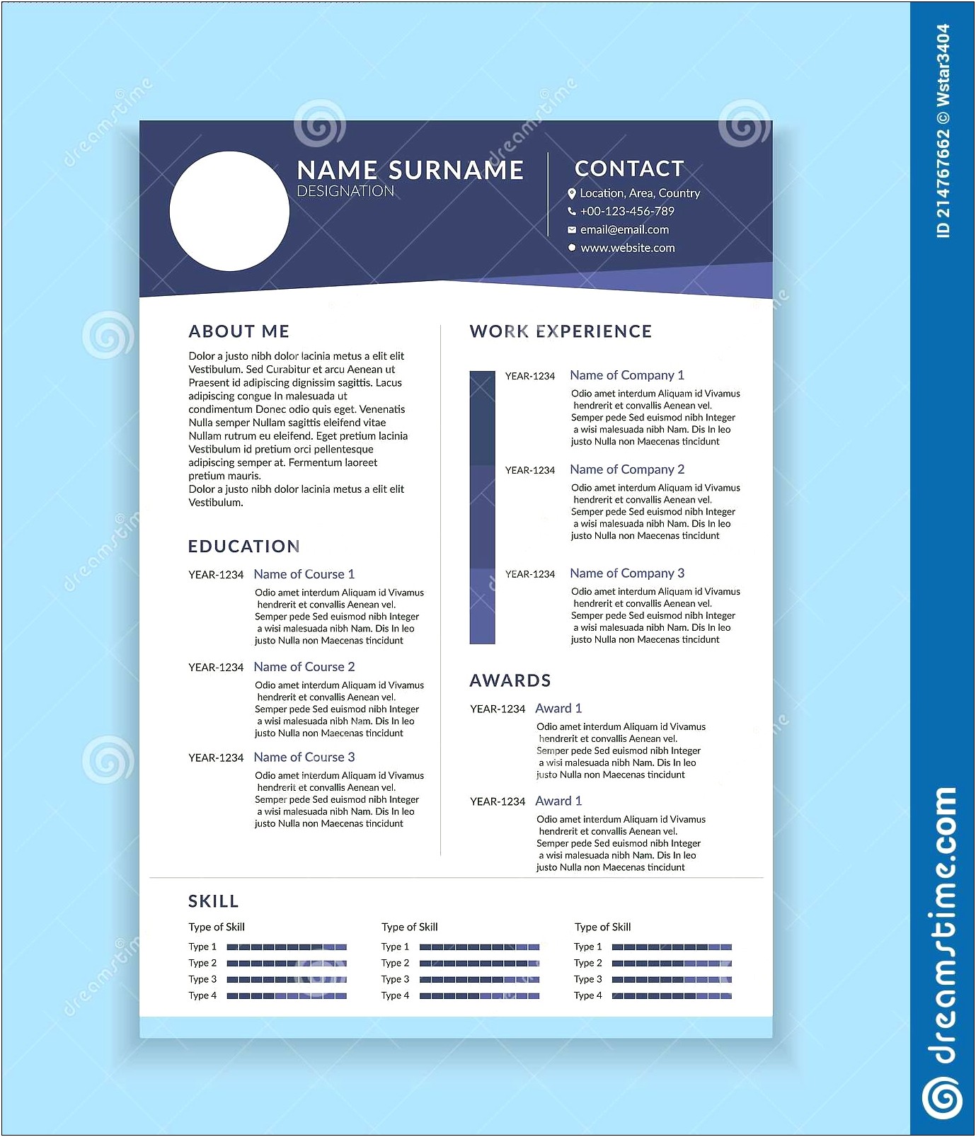 Free Resume Templates With Blue Lines