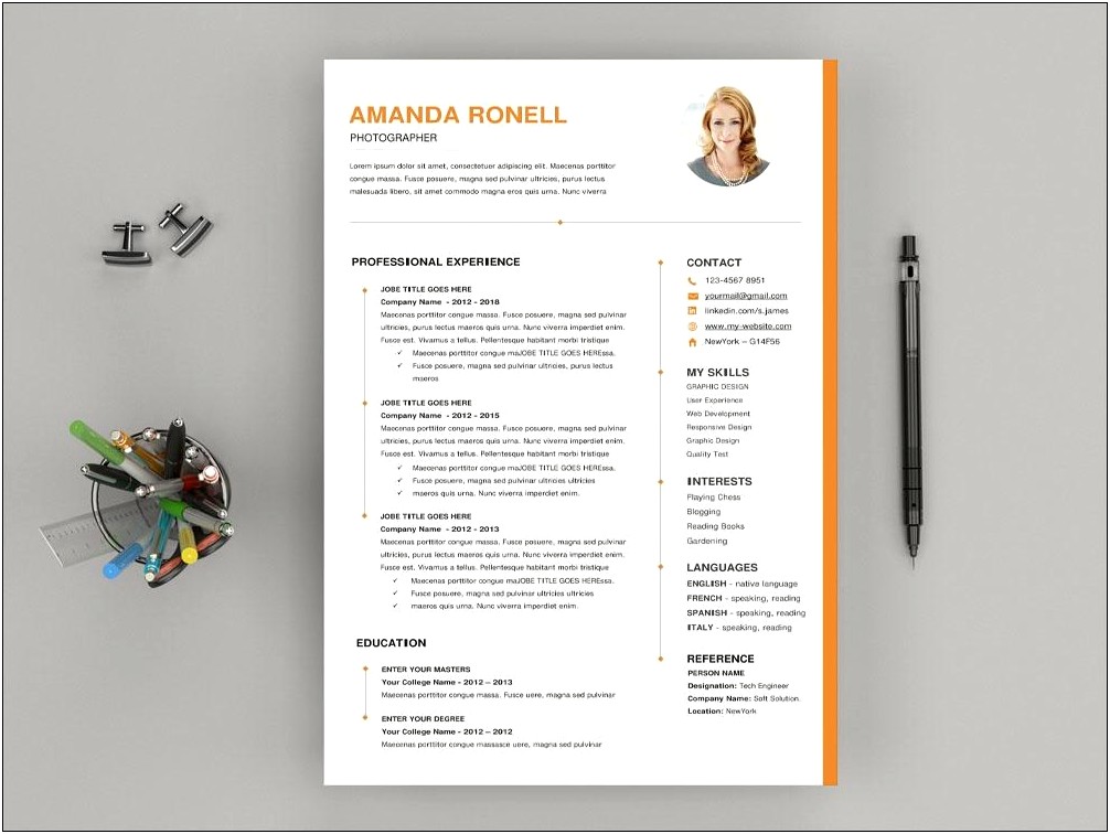 Free Resume Templates With Photo Word