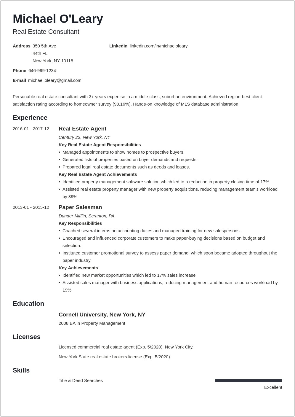 Free Sample Resume Real Estate Accountant