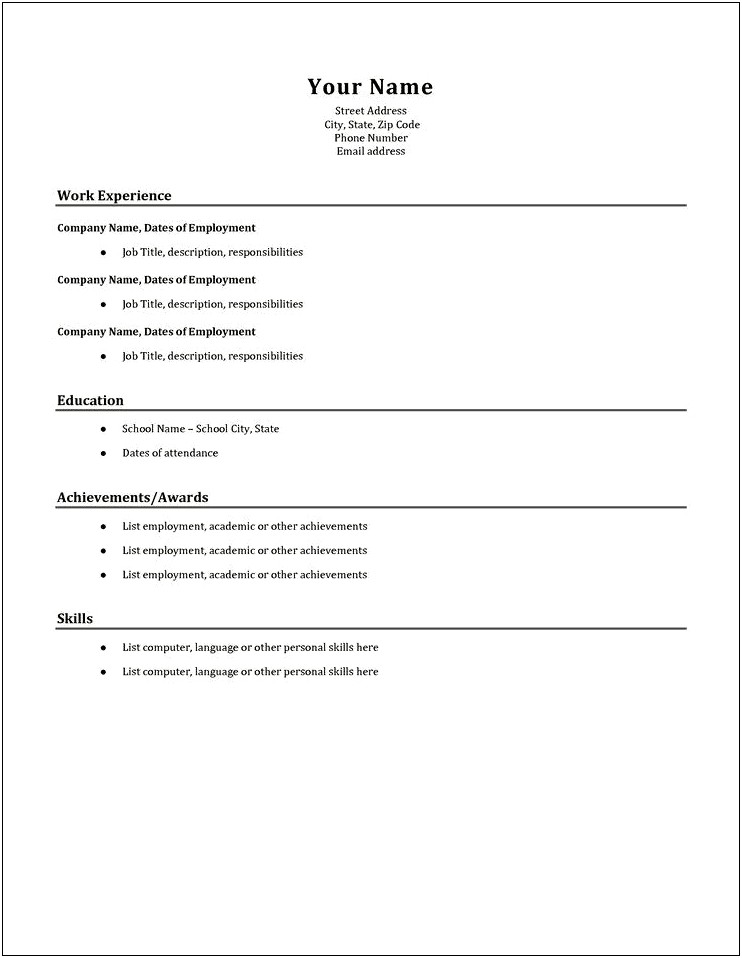 Free Simple Resume Template That Stands Out