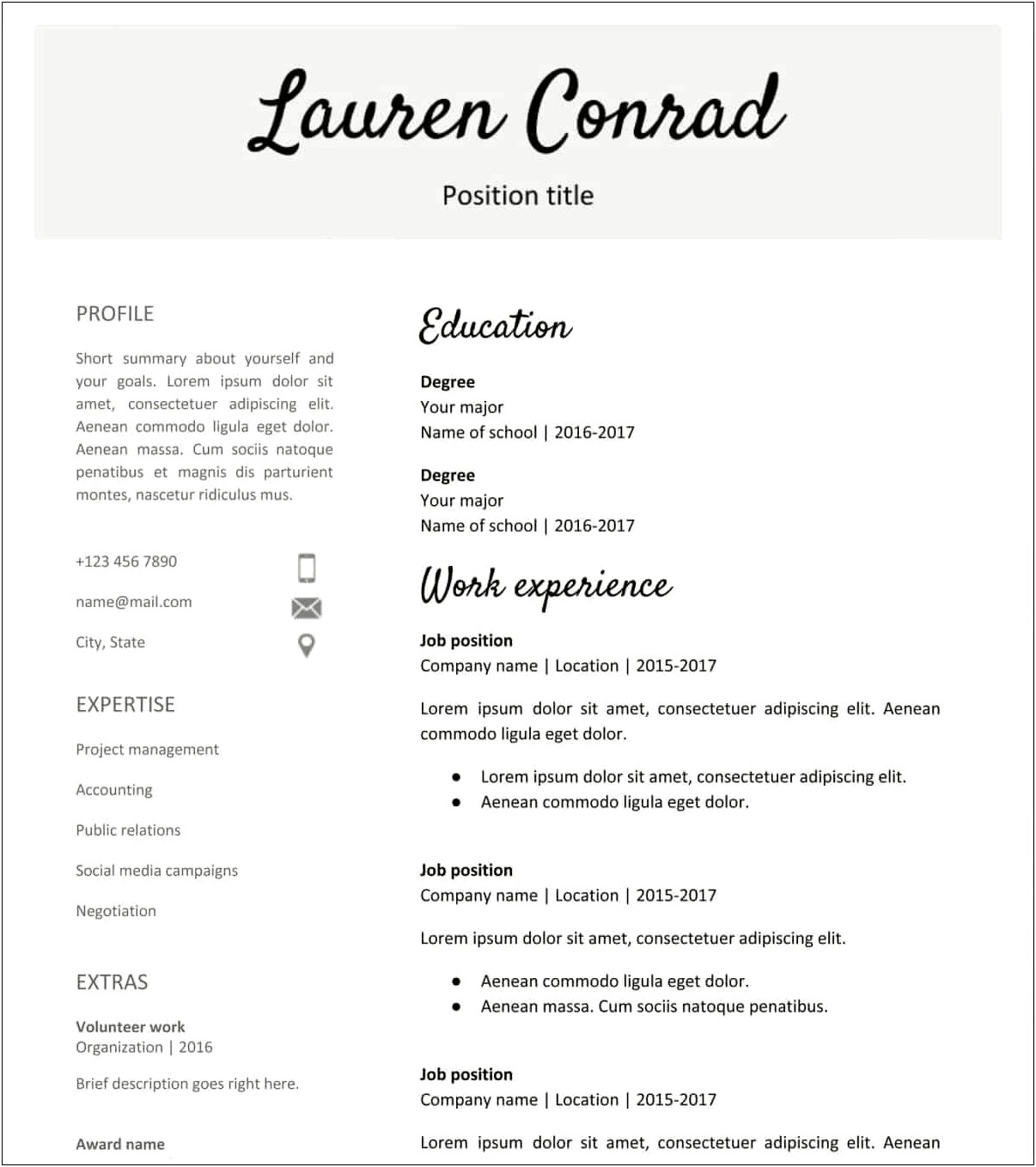 Free Teacher Resume Templates For Google Docs