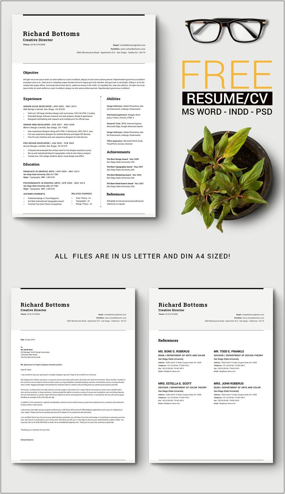 Free Template Pack Resume For Word