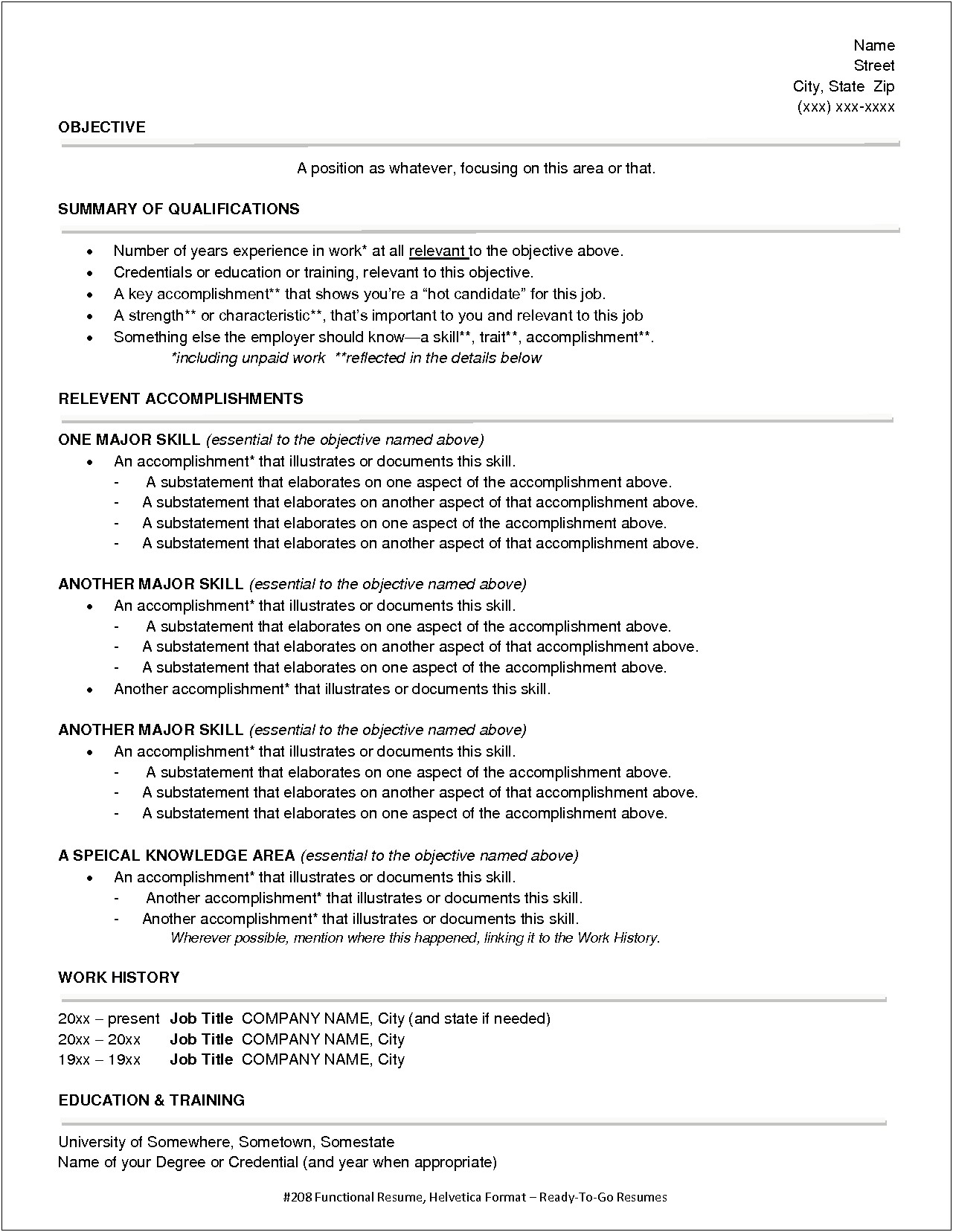 Free Tips To Write A Functional Resume