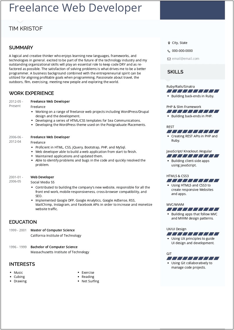 Freelance WordPress Developer Job Description Resume