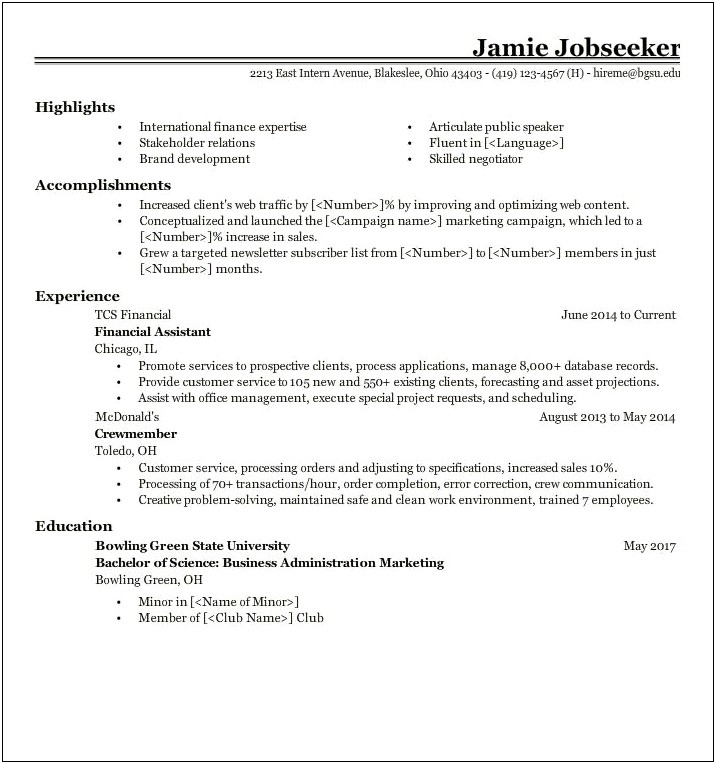 Front Desk Bowling Alley Description Resume