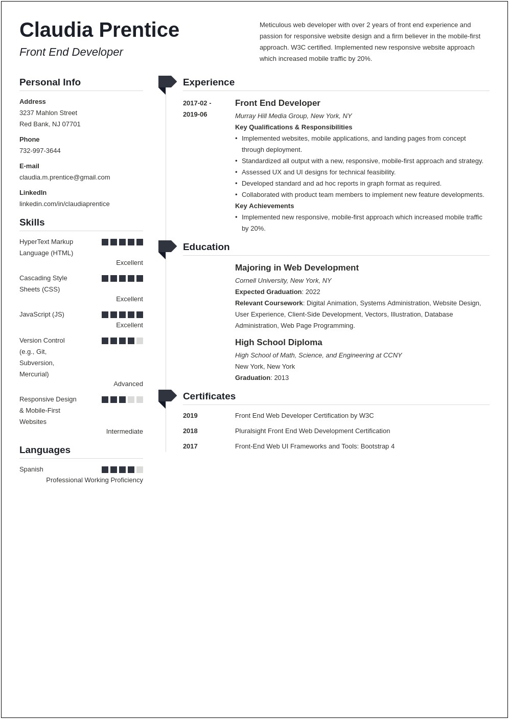 Front End Manager Resume Trackid Sp 006