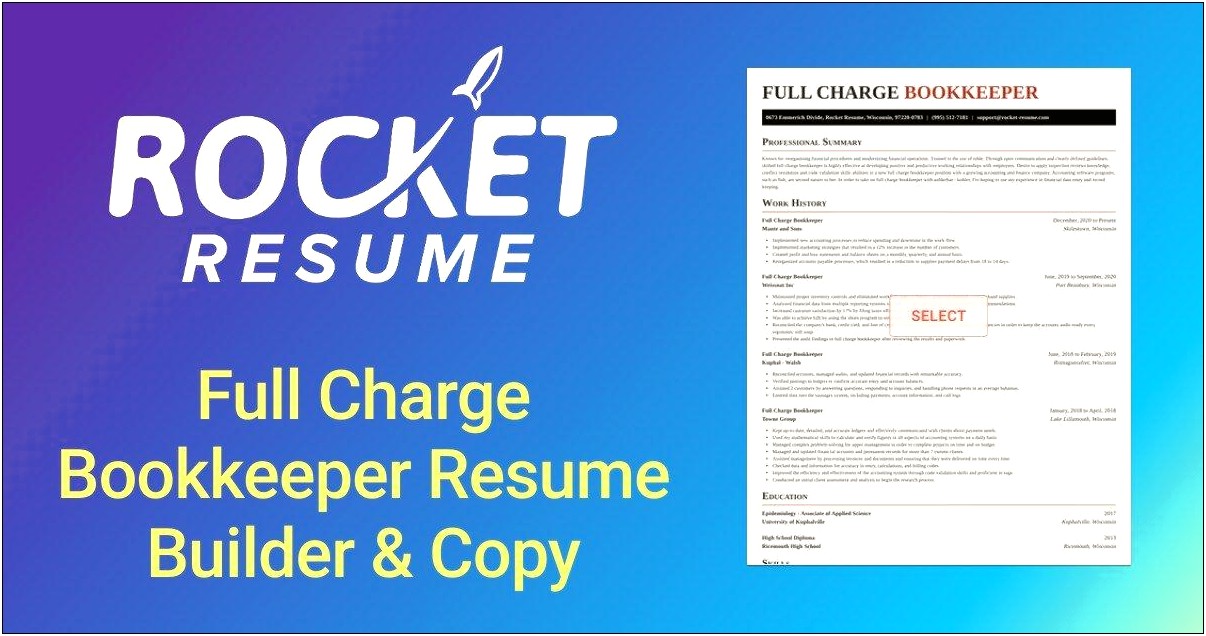 Full Charge Bookkeeper Job Description Resume