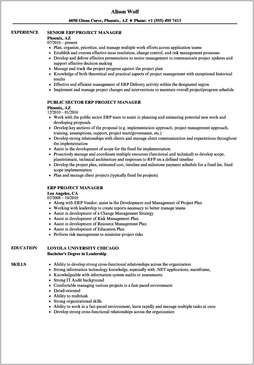 Functional Resume Examples Career Change It To Pm