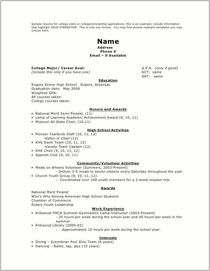 General Resume Objective Examples For Summer Job