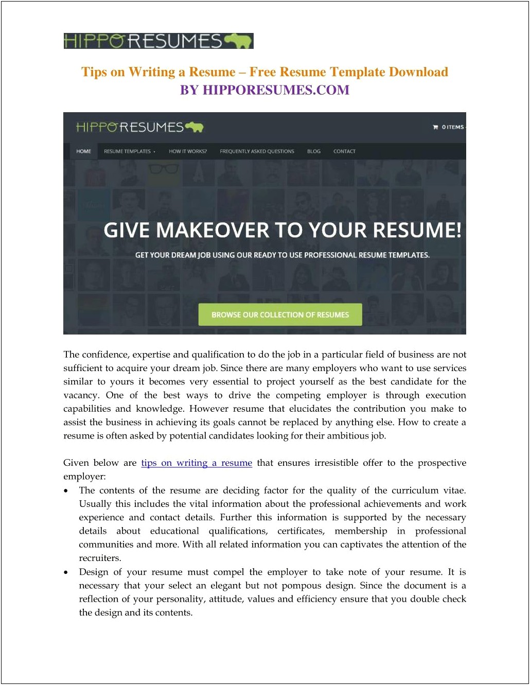 Get Your Resume Professionally Written Free