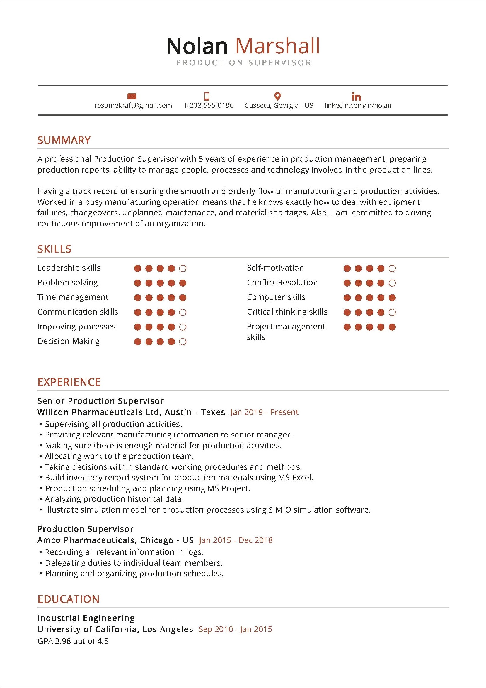 Good Computer Skills For A Supervisor Resume