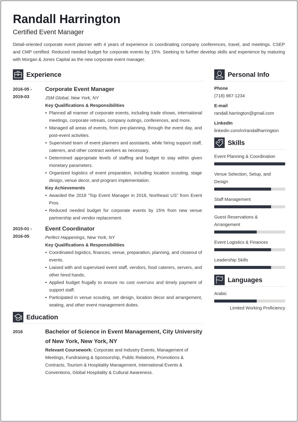 Good Resume Examples For Networking Events