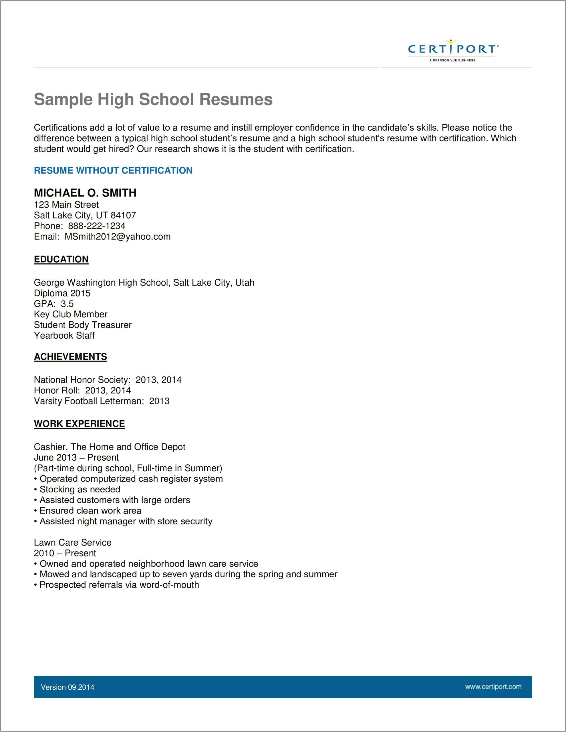 Good Resume Format For College Senior