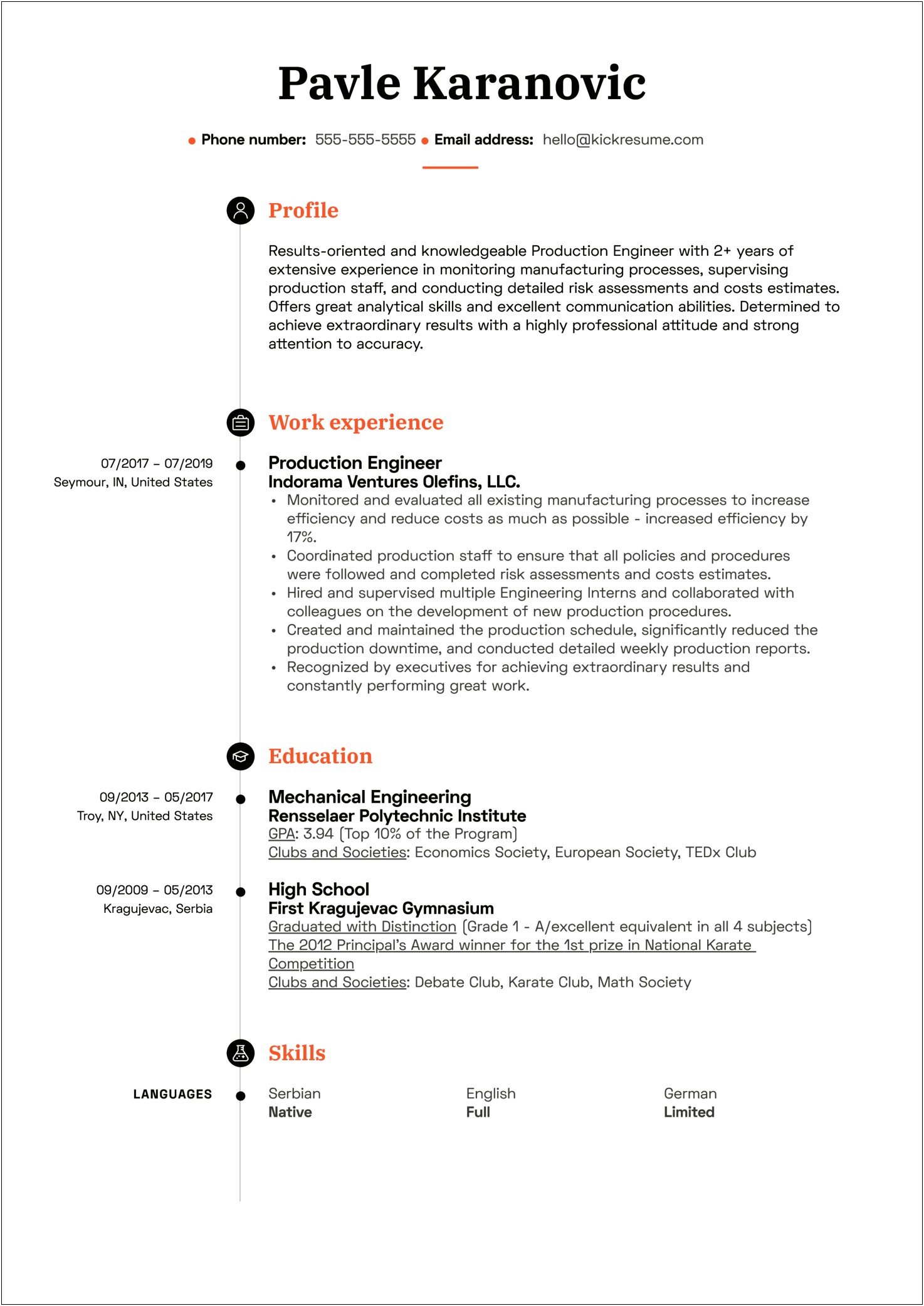 Good Resume Objectives For A Job In Manufacturing