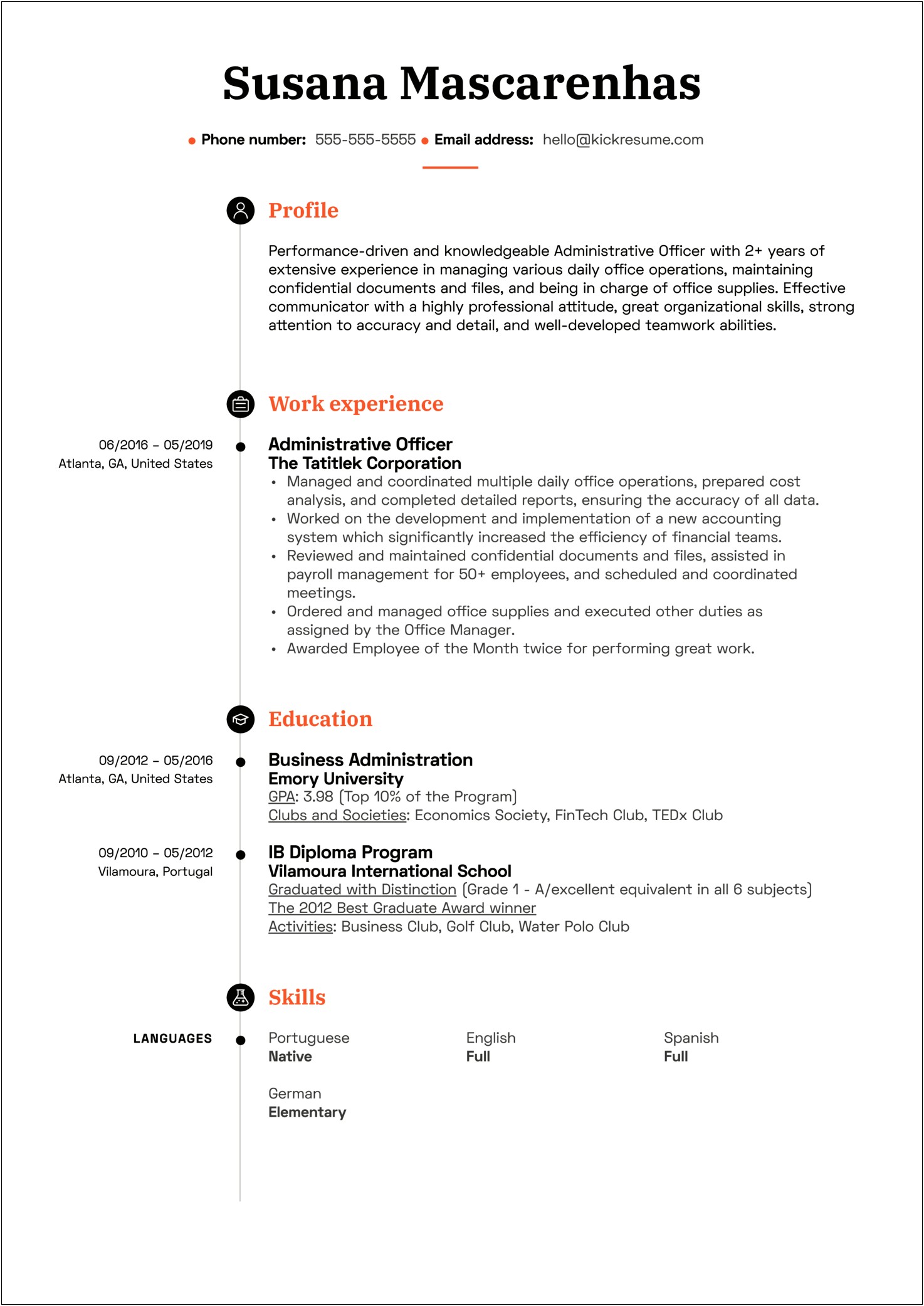 Good Resume Summary For Office Admin