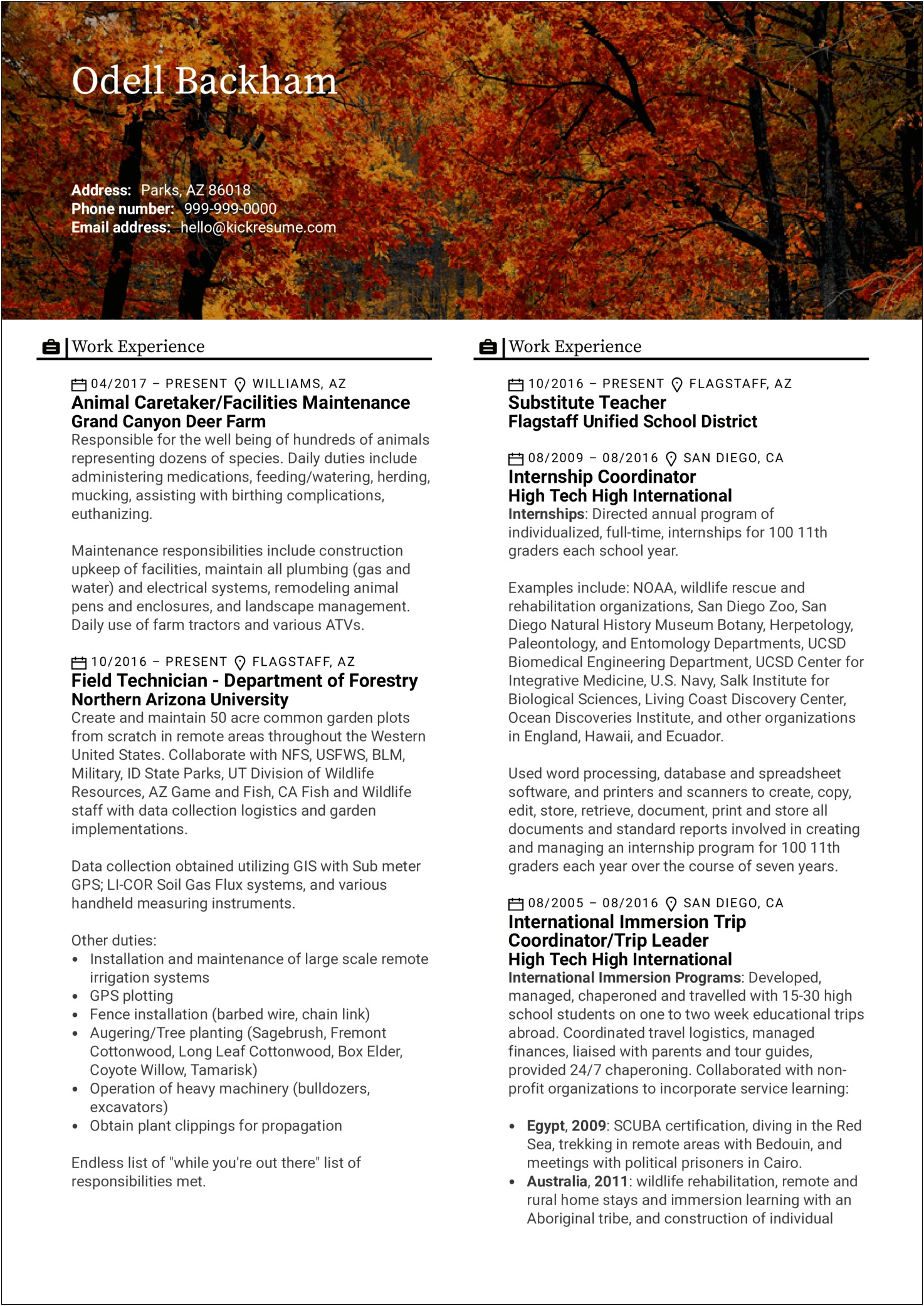 Good Skills For A Forestry Resume