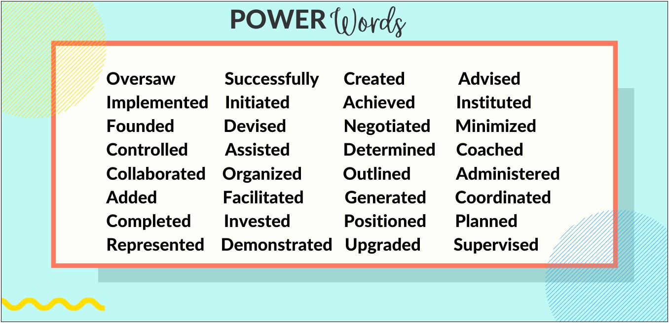 Good Verbs To Use In A Resume