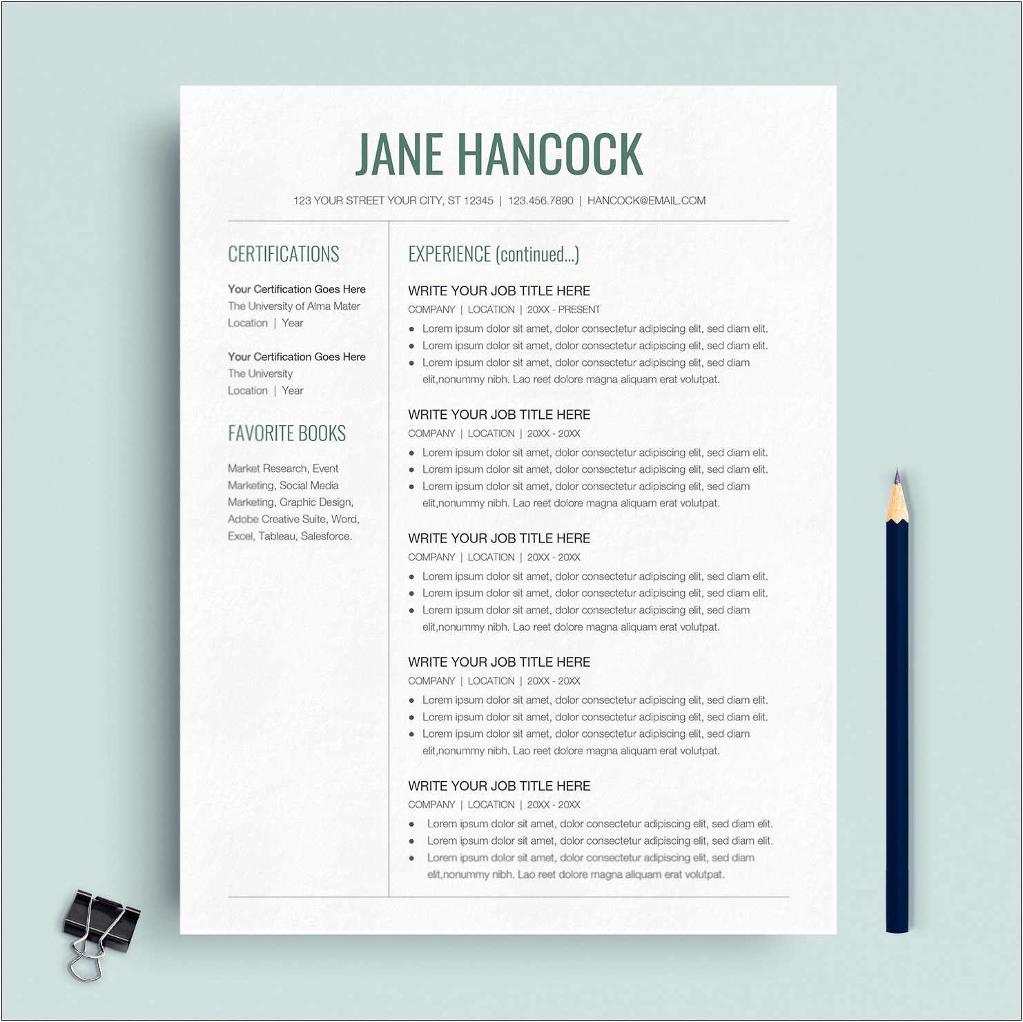 Google Docs Resume And Cover Letter Template