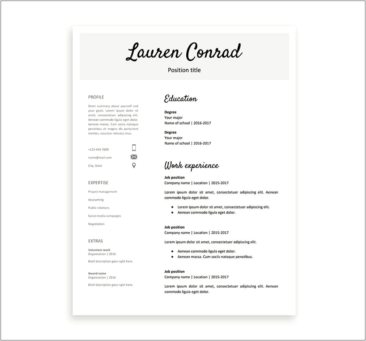 Google Docs Resume Template Download Free