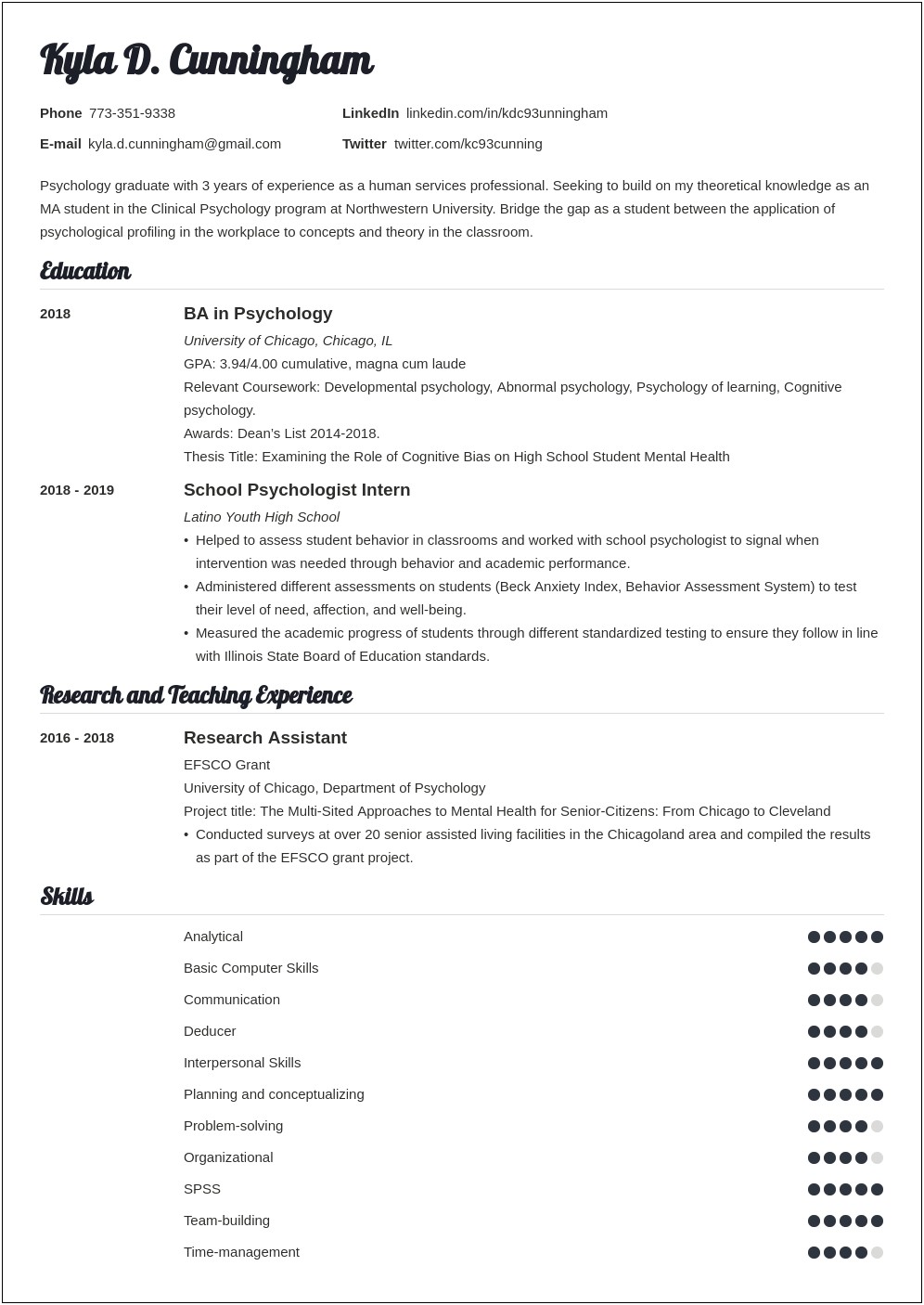 Grad School Resume Vs Career Resume