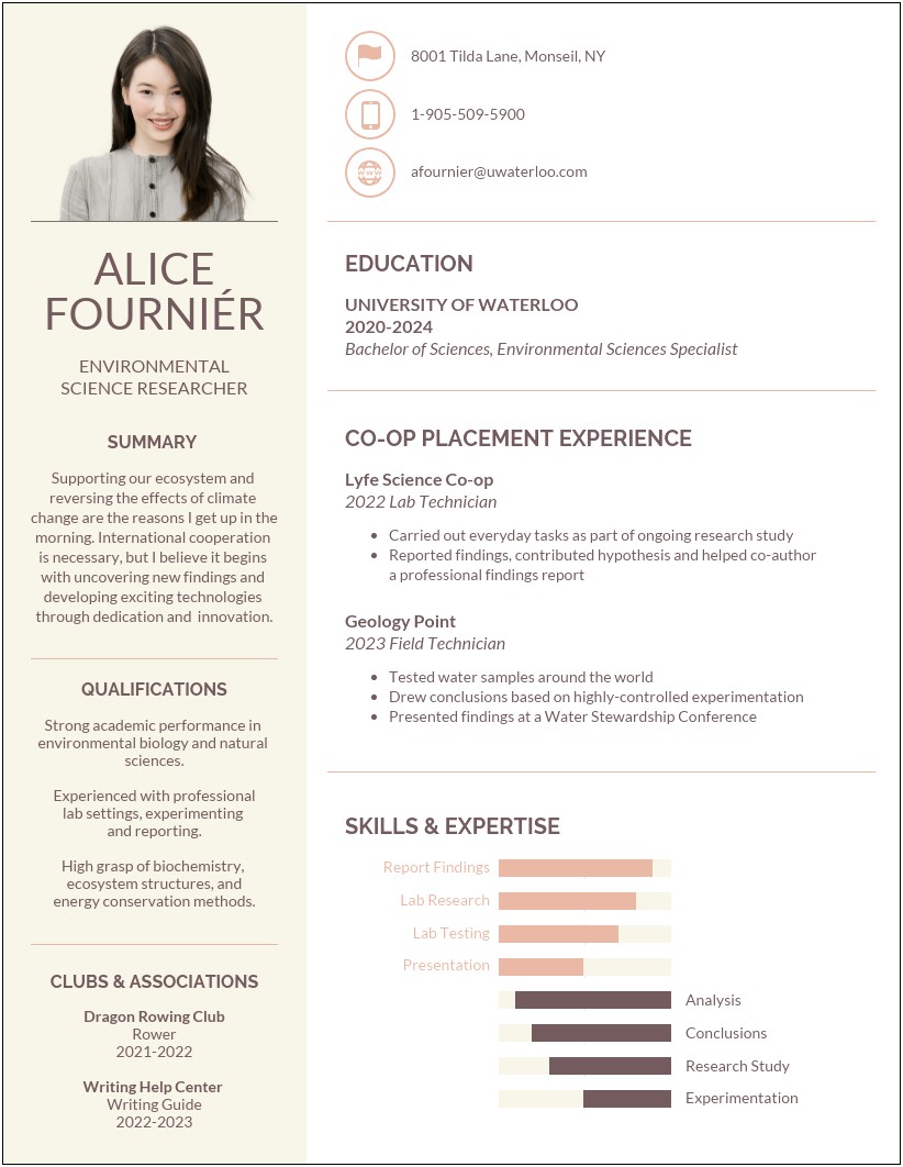 Graphic Design Business Student Resume Template