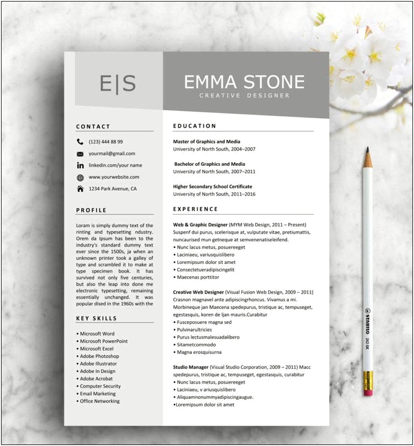 Graphic Design Resume Template Google Docs