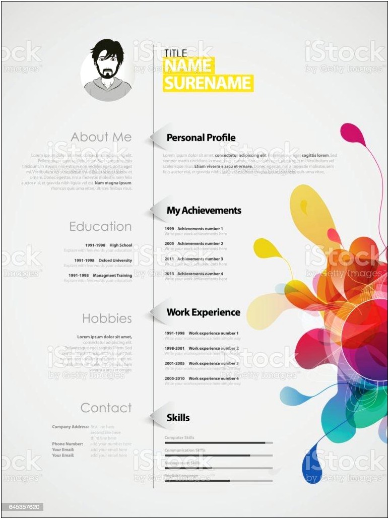 Graphic Design Resume Vector Free Download