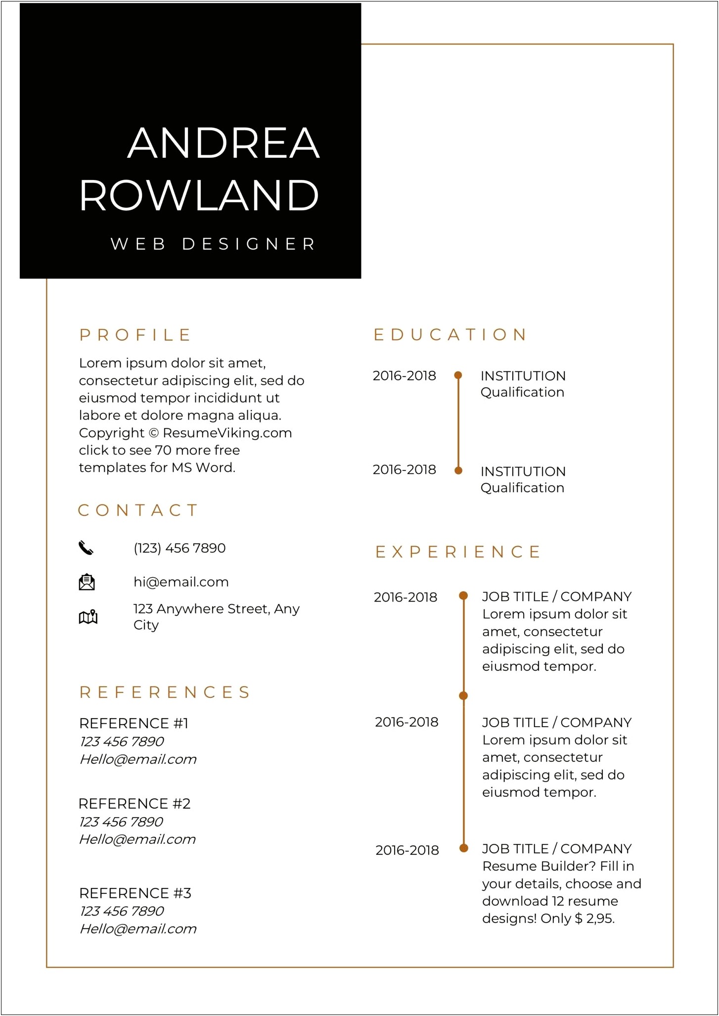 Graphic Design Resume Word Doc Template Free Download