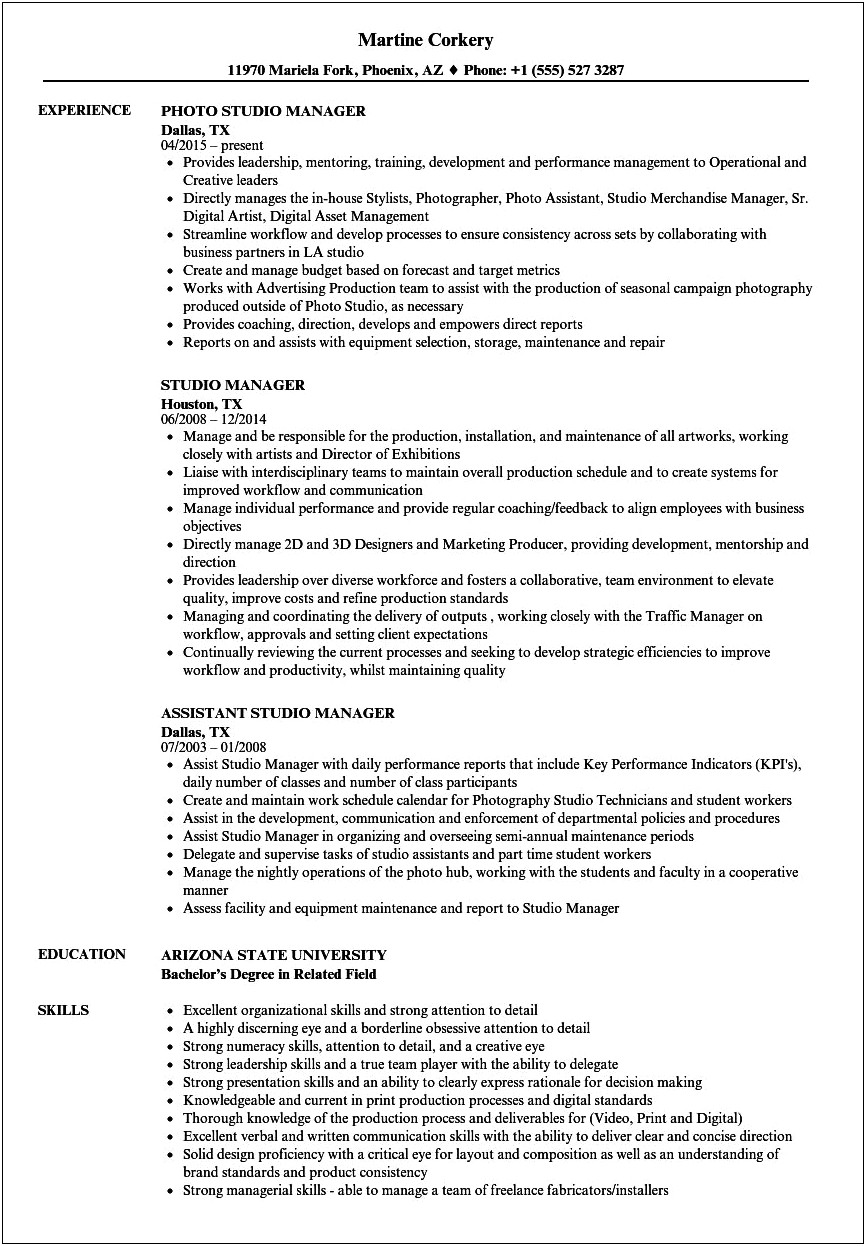 Graphic Designer And Office Manager Resume