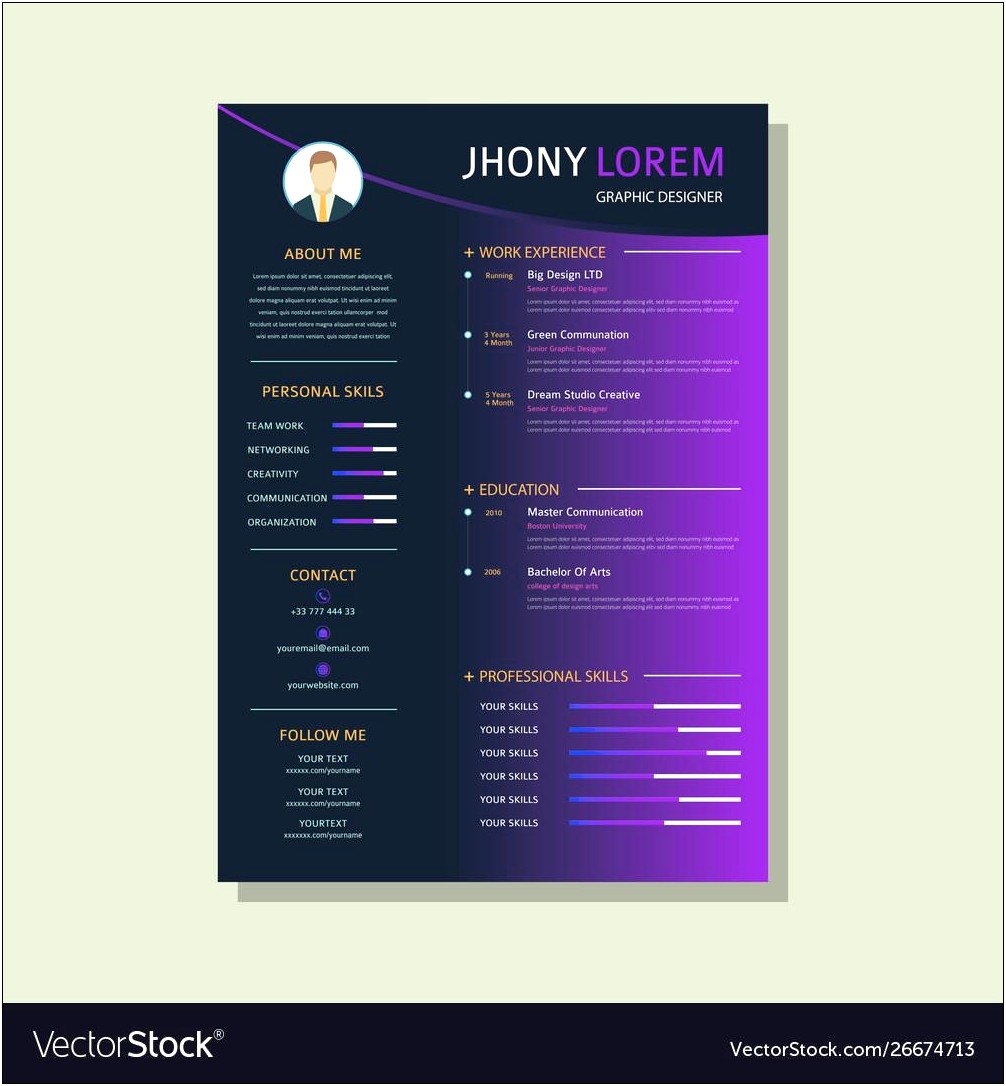 Graphic Designer Resume Vector Free Download