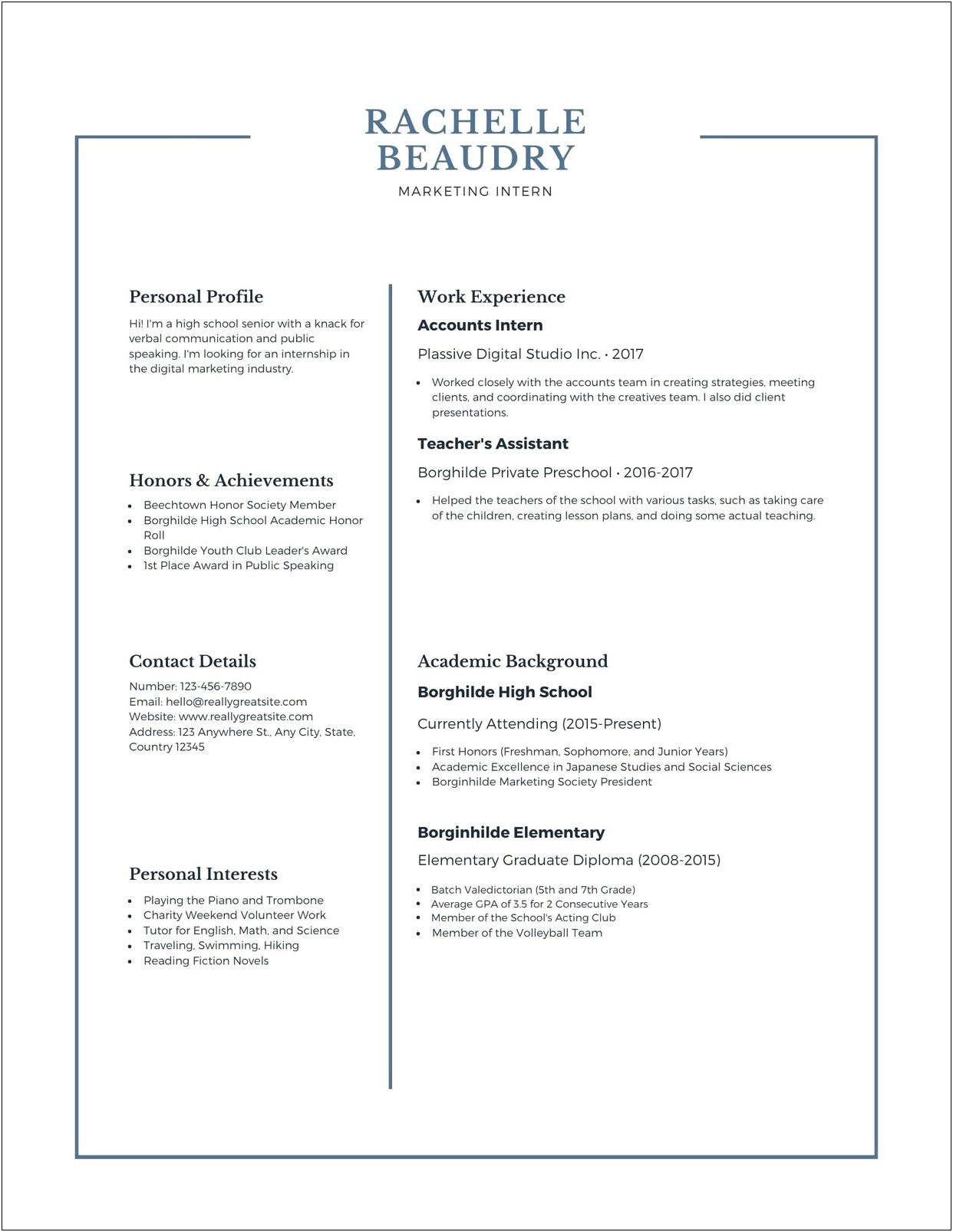 Great Student Resume Formats High School