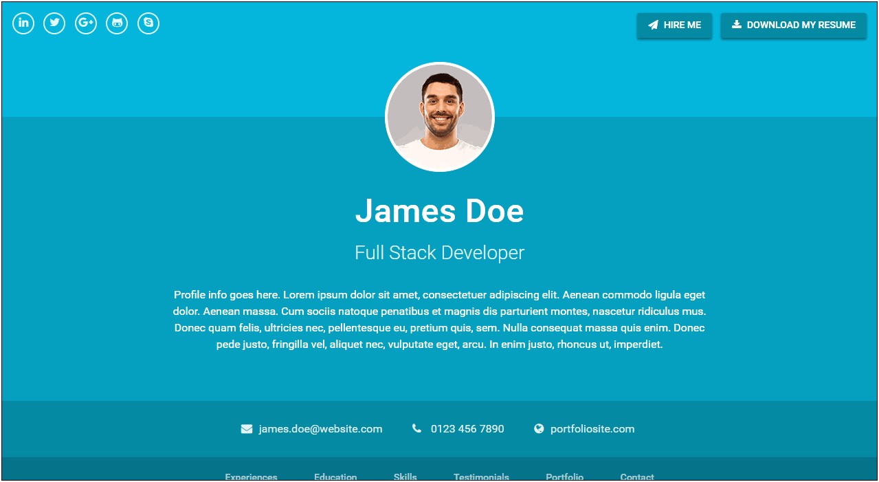 Gridus Vcard Cv Resume Portfolio Free Download