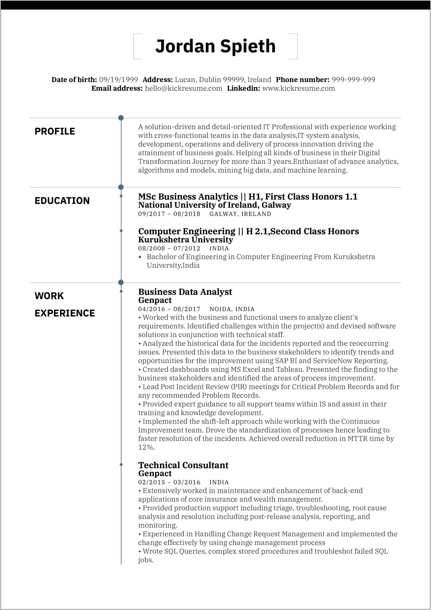 Hadoop Resume For 1 Years Experience