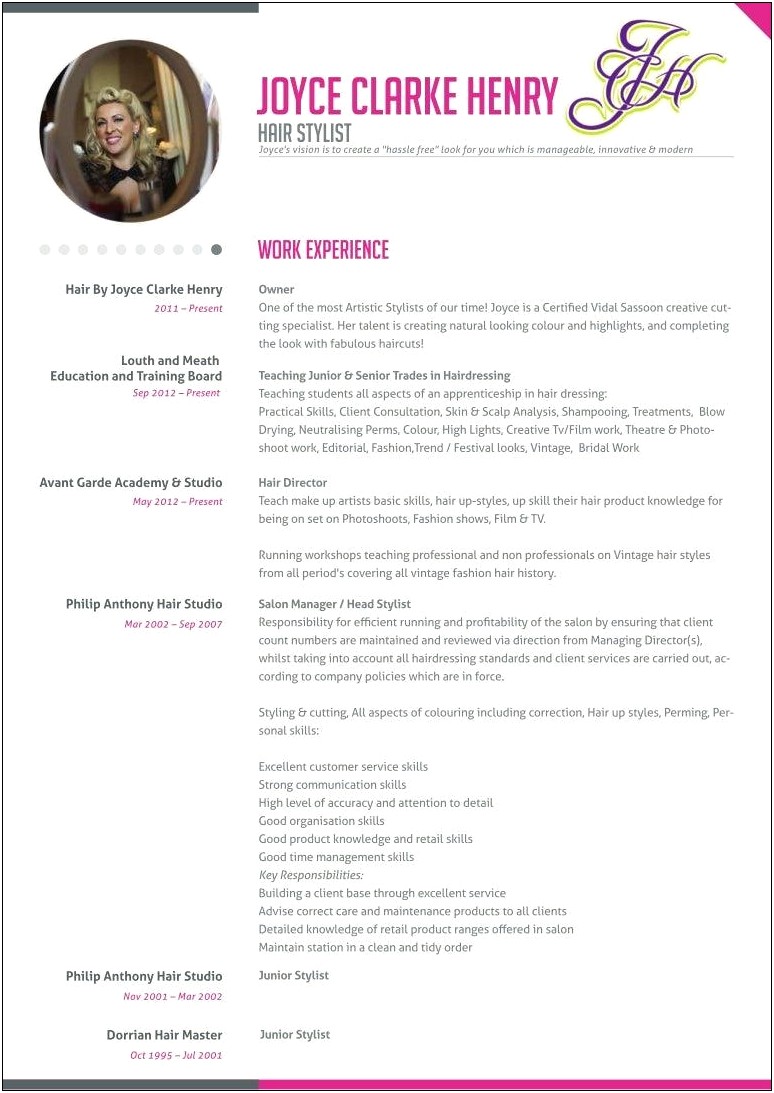 Hair Salon Assistant Job Description For Resume