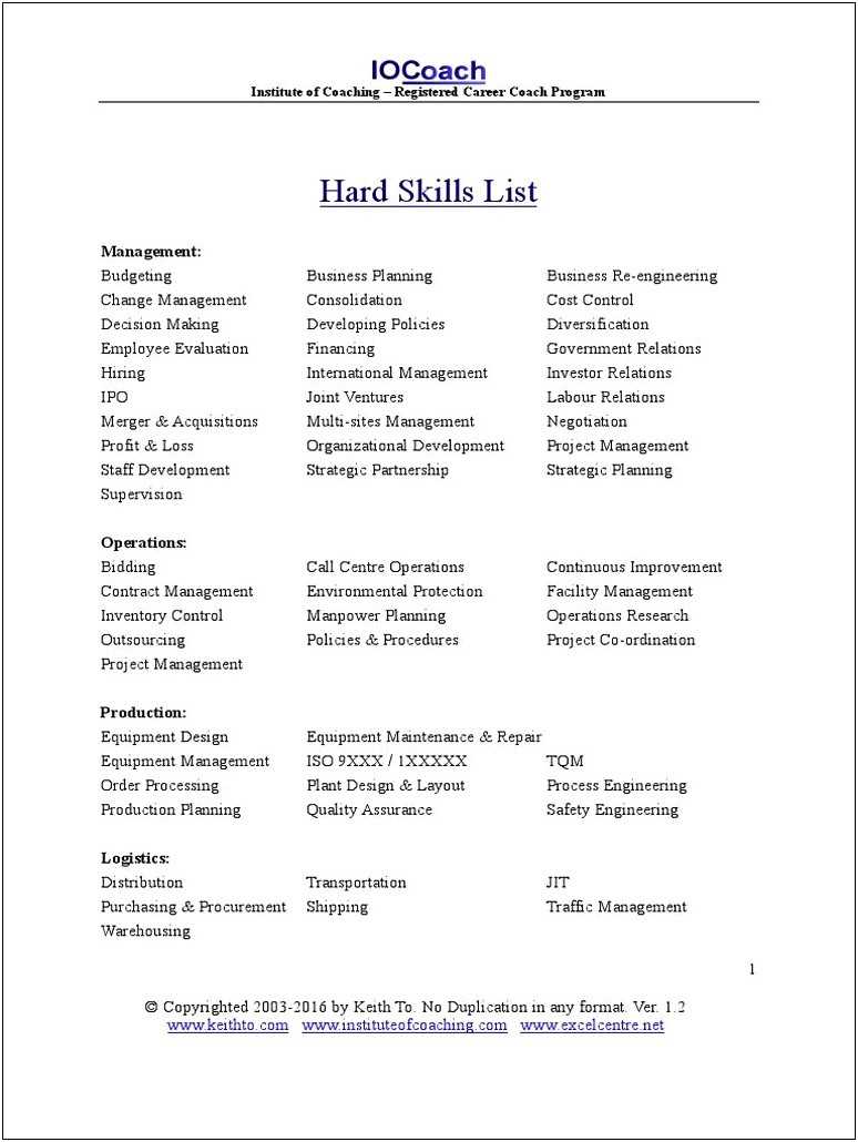 Hard Skills To Include In A Resume