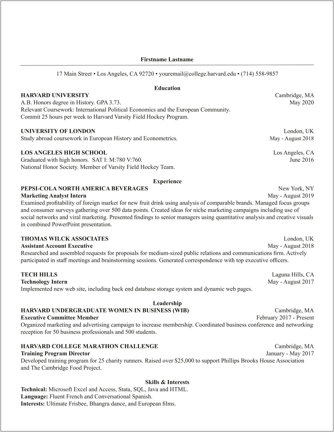 Harvard Ocs Resume And Cover Letter