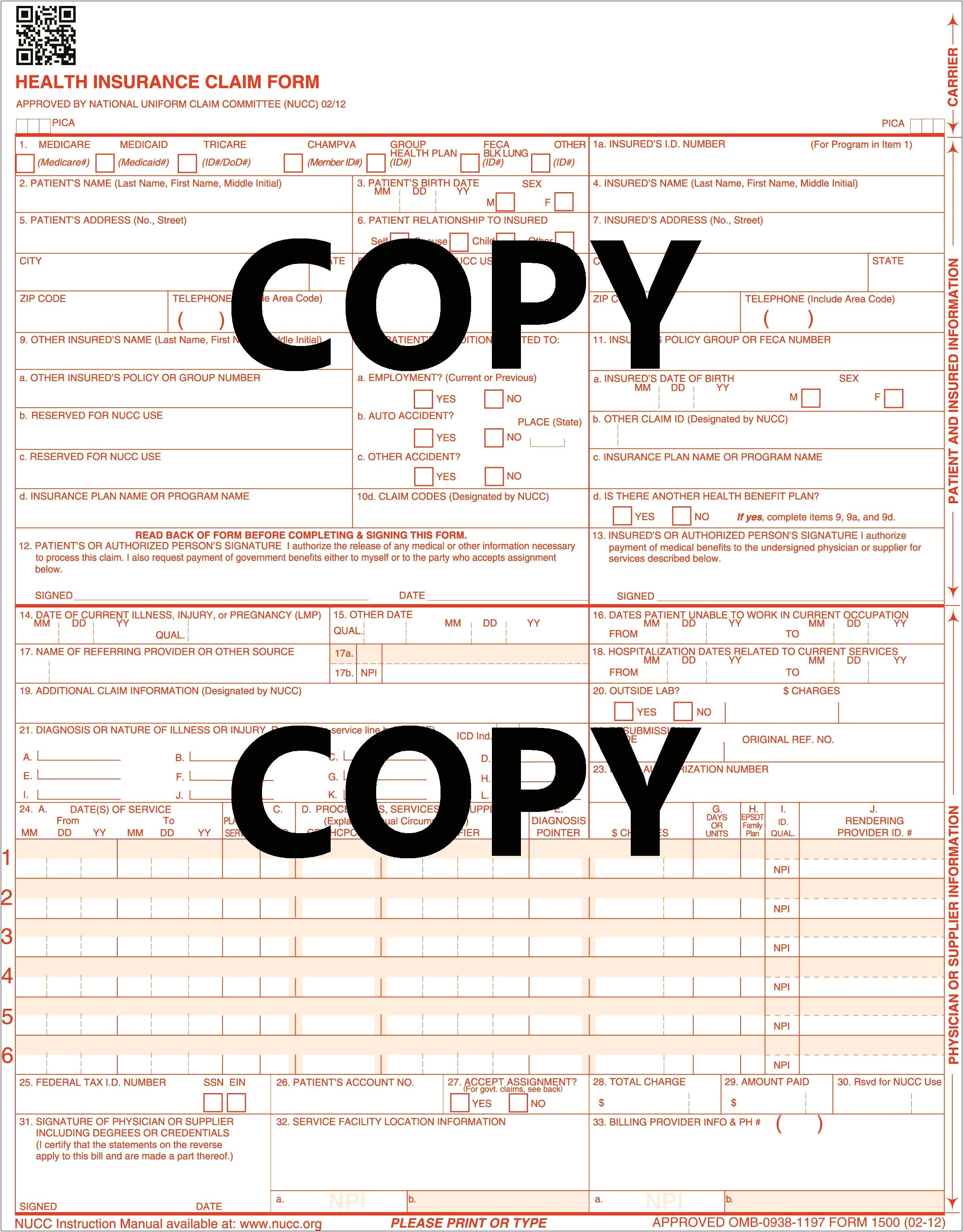 Hcfa 1500 Claim Form Template Download Templates Resume Designs Z21da6mzvy 6345