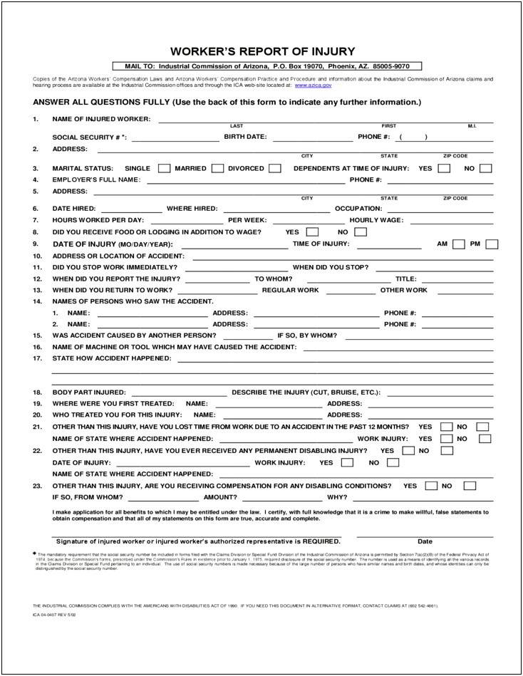 Hearing Rep Workers Comp Resume Sample