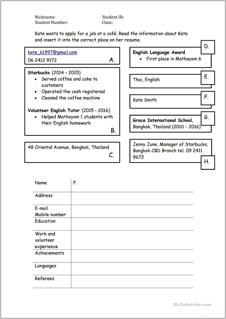 High School Lesson Plans For Resume Writing