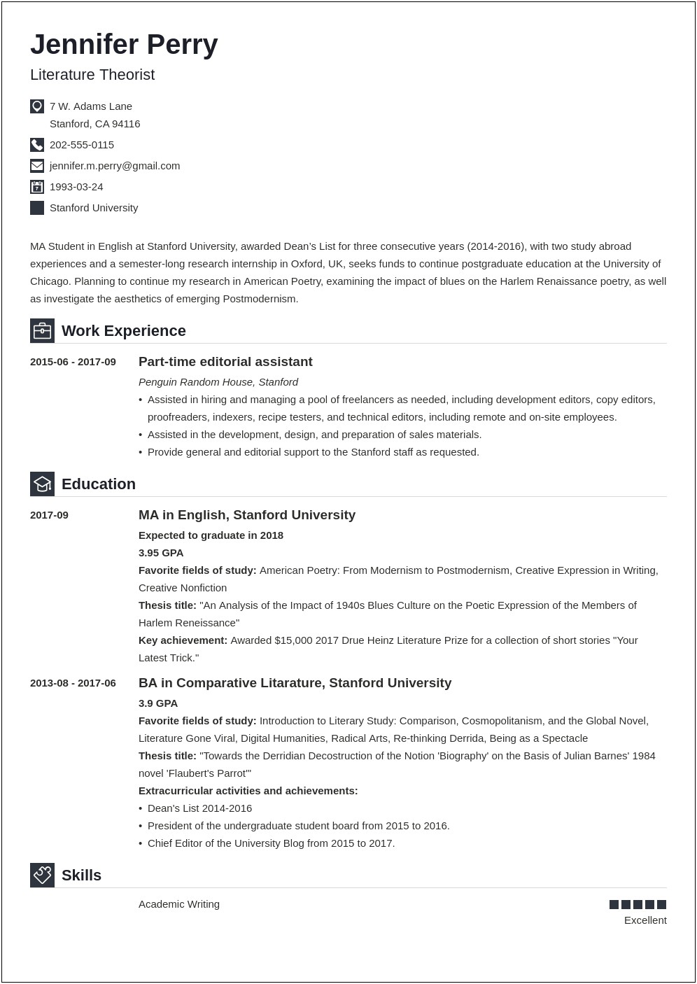High School Objective In A Resume Examples